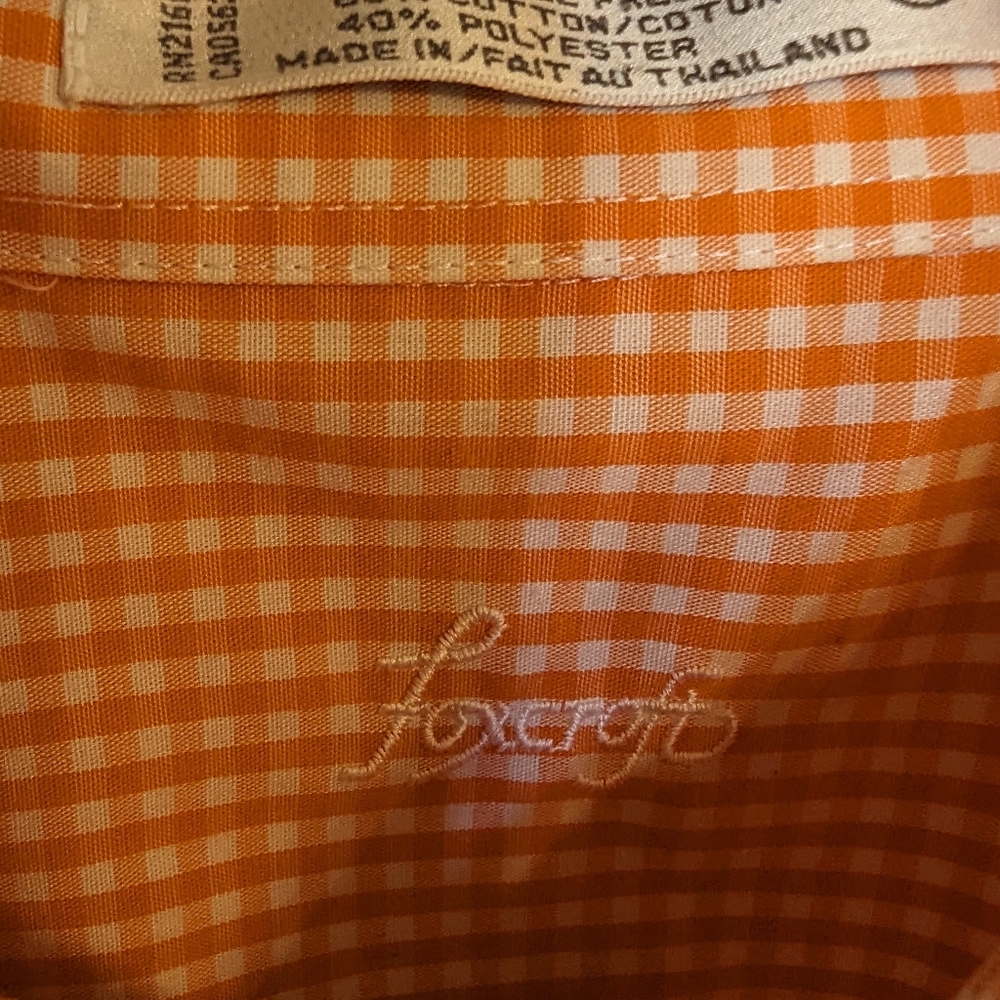 Foxcroft Women's Classic Oxford Orange and White Stripes Size 8 - Picture 4 of 4